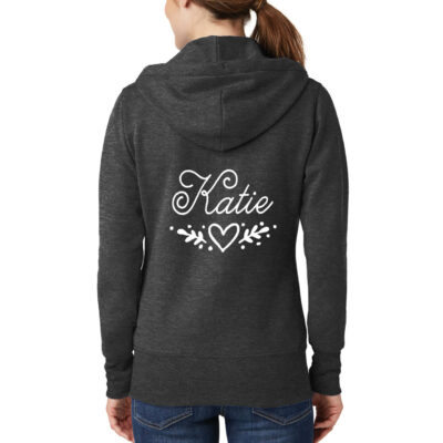 Full-Zip Hoodie with Name & Heart Laurel