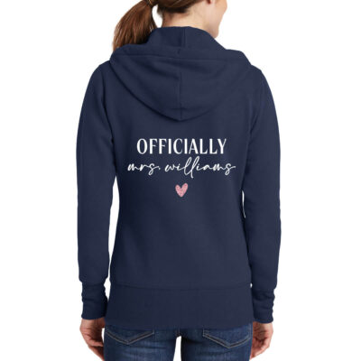 "Officially Mrs." Full-Zip Hoodie