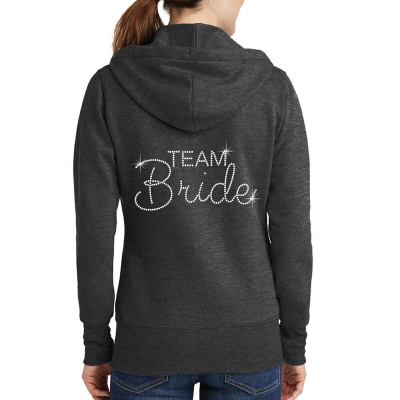 Rhinestone "Team Bride" Full-Zip Hoodie