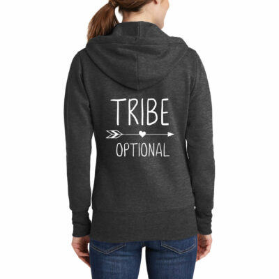 "TRIBE" Full-Zip Hoodie with Arrow