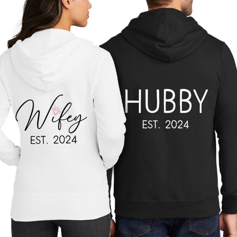 Full-Zip Wifey & Hubby Hoodie Set