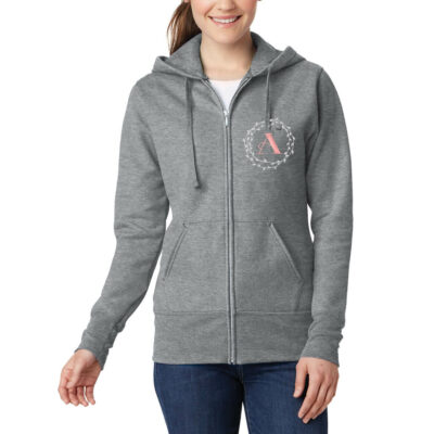 Full-Zip Hoodie with Wreath Monogram